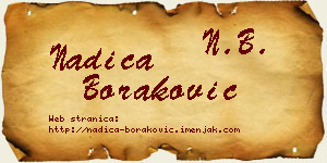 Nadica Boraković vizit kartica